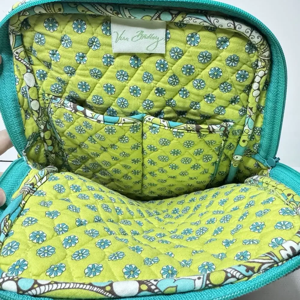 Vera Bradley Peacock Paisley Print Quilted Cinch Drawstring Backpack Bag
